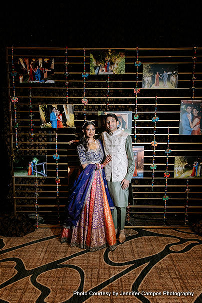 Indian bride and groom ready for garba night
