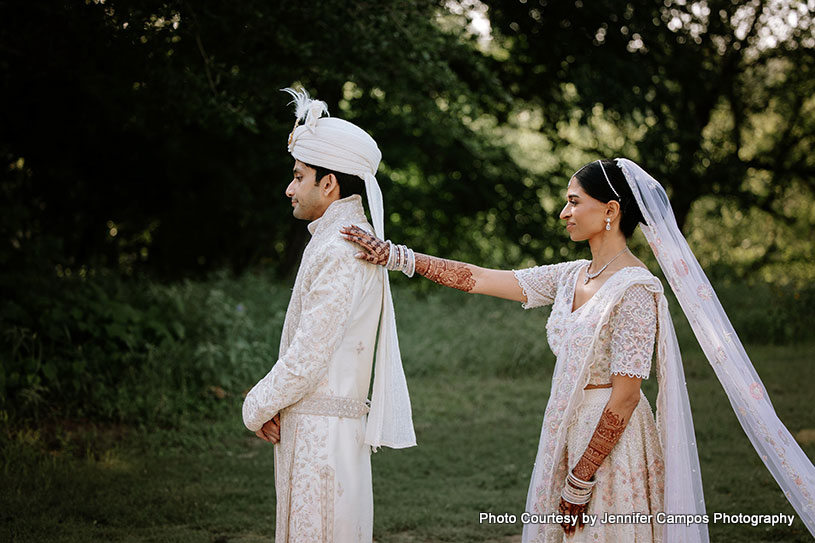 First look for bride and groom