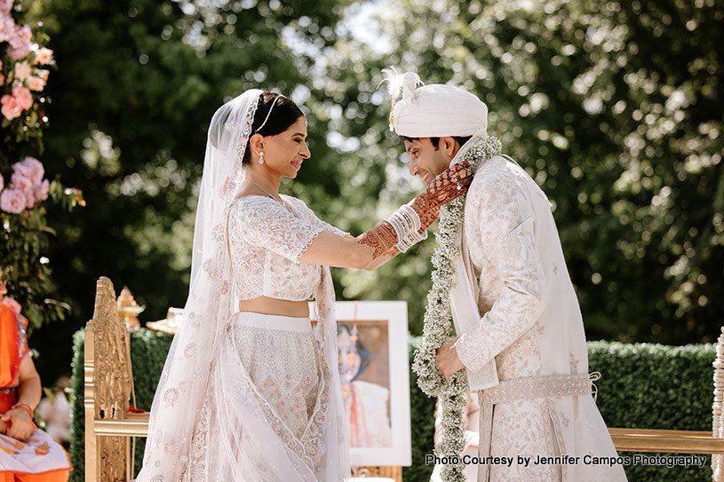 Varmala ritual- bride and groom exchange their garland