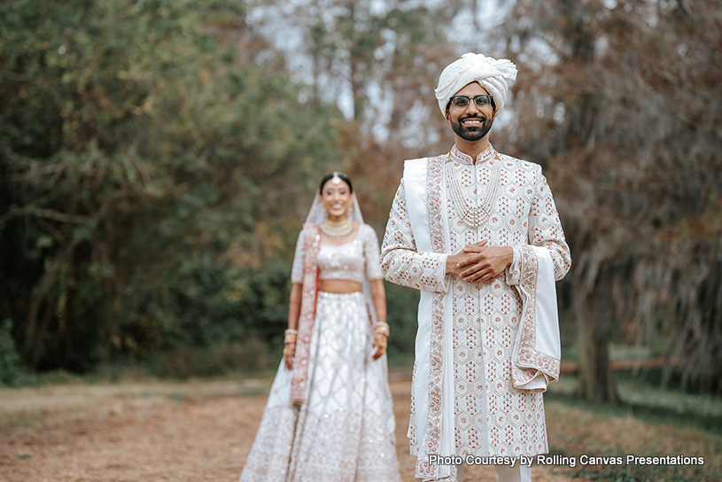 First Look is so romantic moment for Bride and Groom 