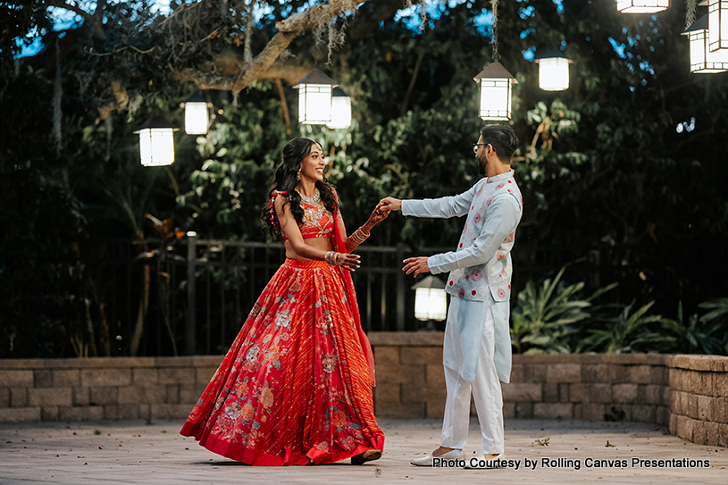 Red lehnga look so elegant 