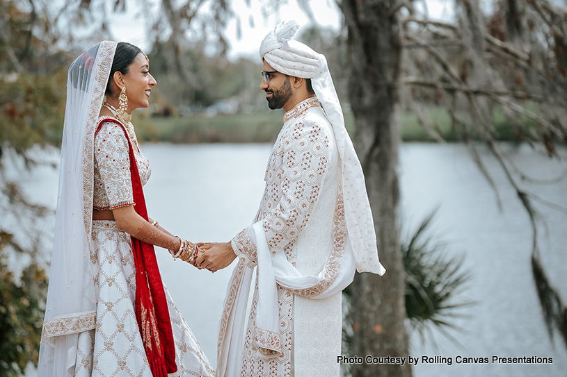 Indian groom express his love with eye contact