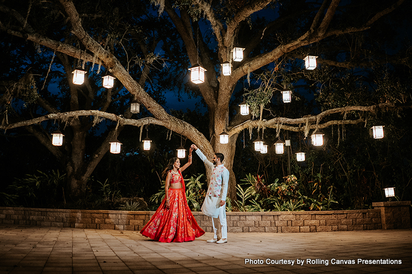 Indian Bride and Groom Possing ofr Photoshoot