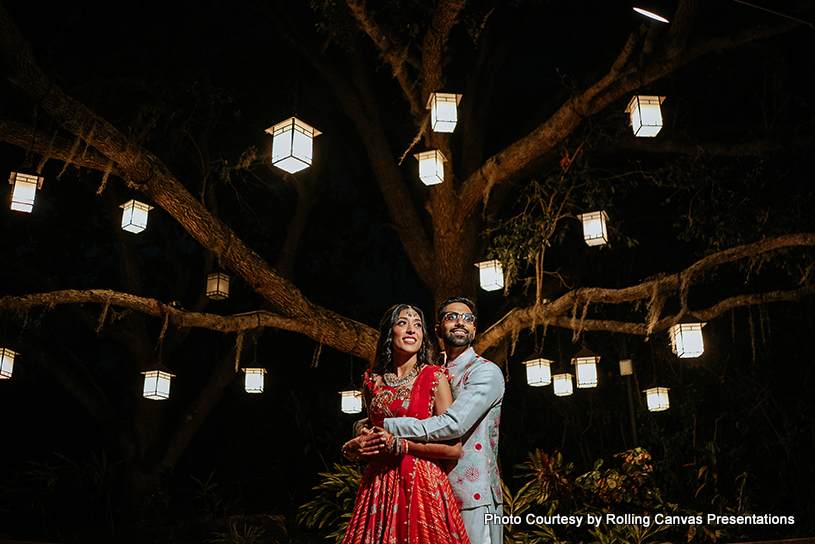 Indian Bride and Groom Ready for Wedding Reception