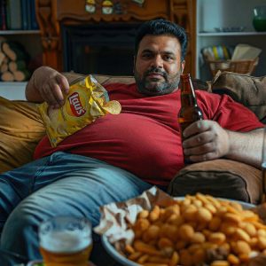 Illustration of heart disease risk linked to chronic stress and lifestyle diseases