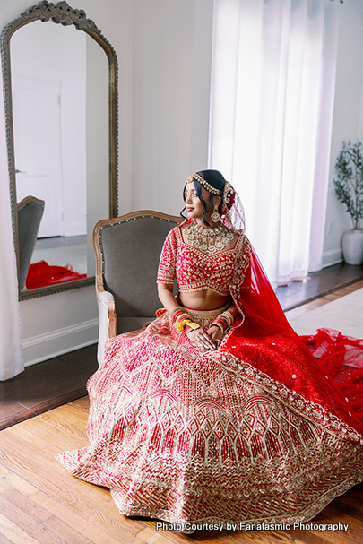 Indian bride posing for photoshoot