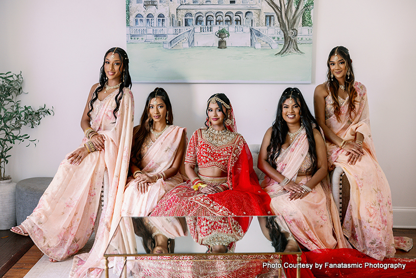 Indian bride with her friends