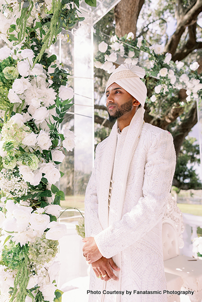 Groom Paul in Traditional Sherwani for Hindu Wedding Ceremony