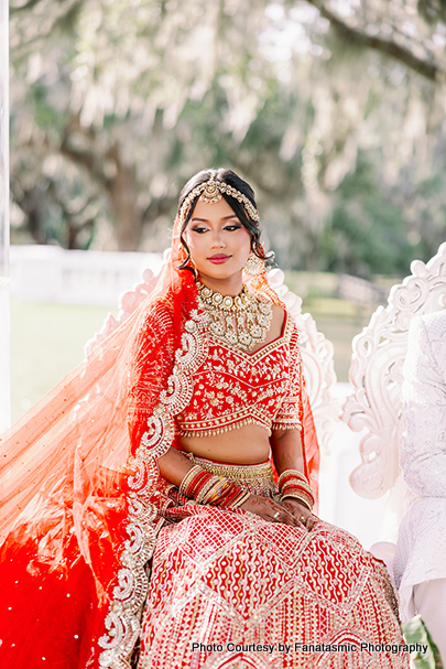 Bride during wedding rituals
