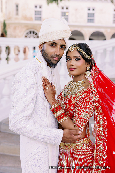Kashmira and Paul during wedding vows ceremony