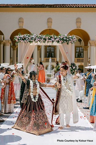 Happiest indian wedding couple after wedding ceremony