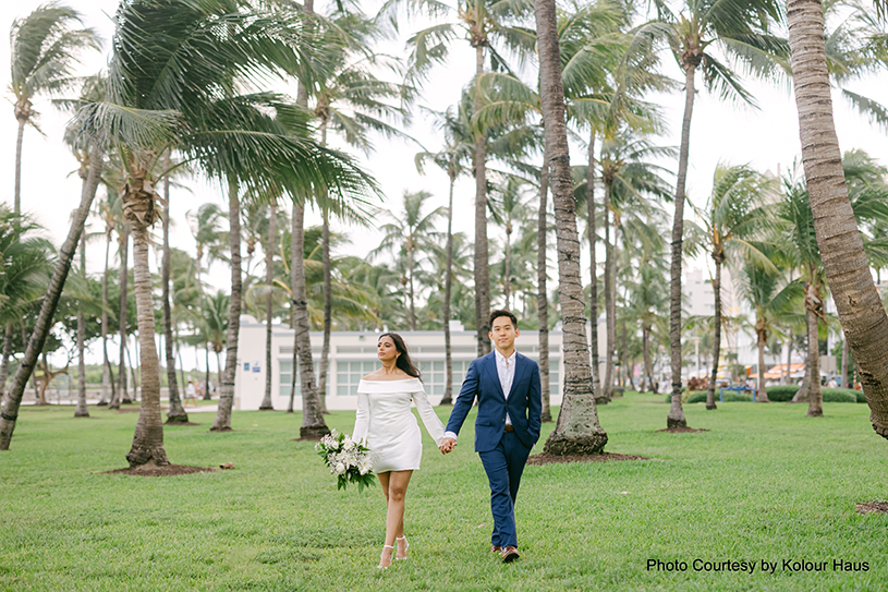 Indian wedding couple photoshoot at outdoor location