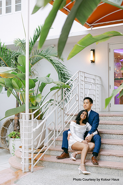 Indian wedding couple photoshoot at outdoor location
