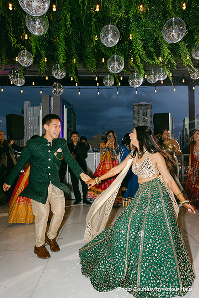 Navya and Eddy's first dance transitioning from Ed Sheeran's 'Perfect' to a lively Bhangra performance