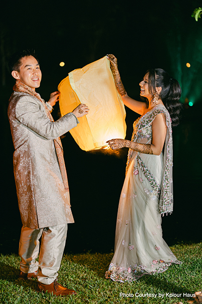 Happy moments of Indian wedding couple