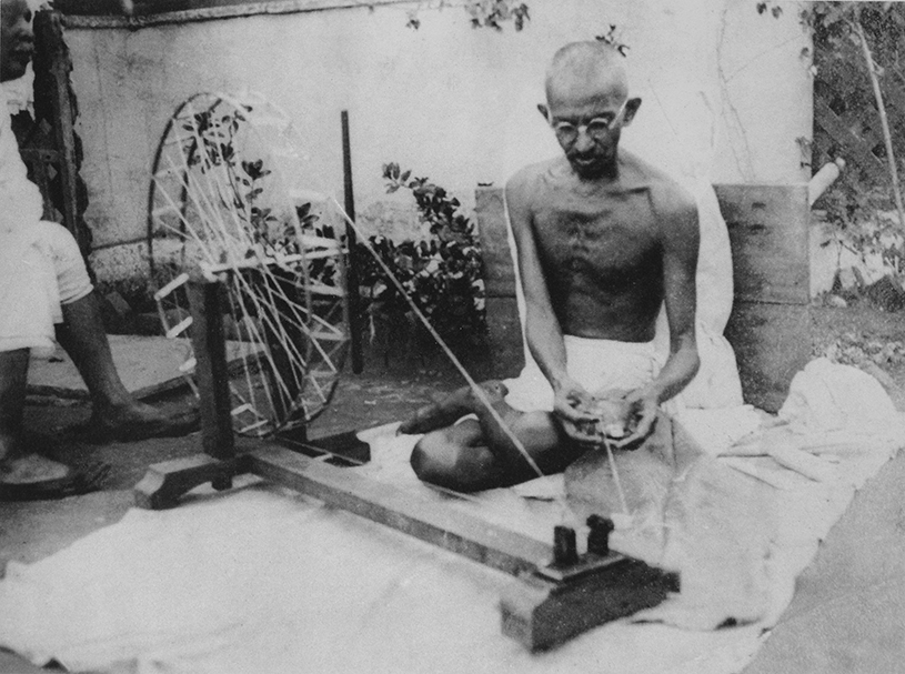 gandhi spinning photos 