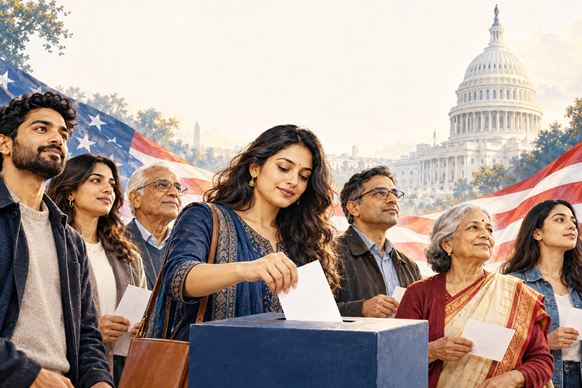 Indian American community members participating in the 2026 U.S. midterm elections Indian American community members participating in the 2026 U.S. midterm elections