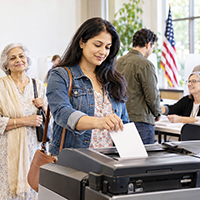 Indian American voters participating together in the U.S. election process