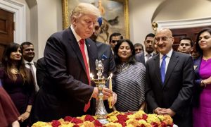 Trump lights Diya
