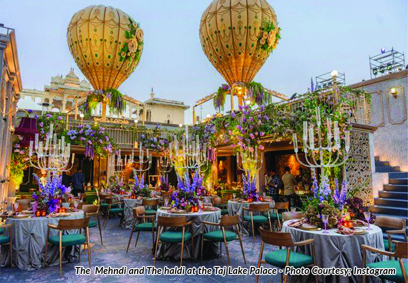 0022-4 The Mehndi and The haldi at the Taj Lake Palace - Photo Coutesy: Instagram