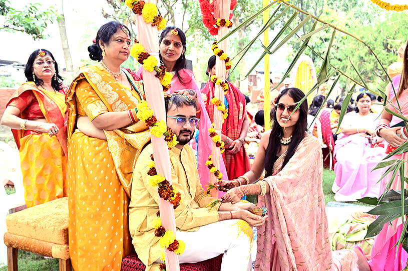 Joyful haldi celebration