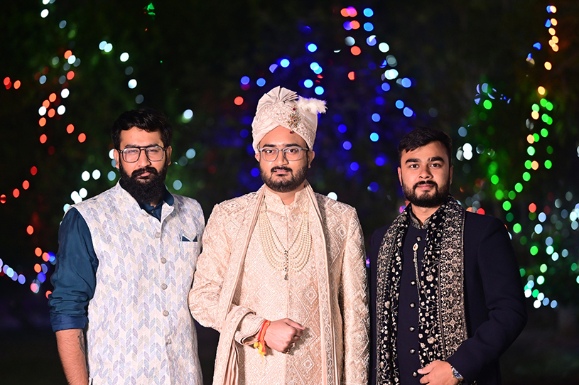 Groom with his family members