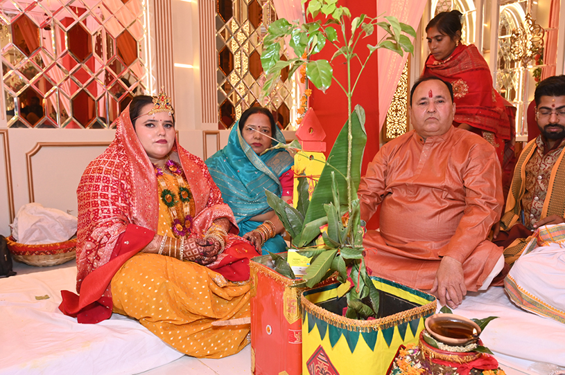Bride performing rituals