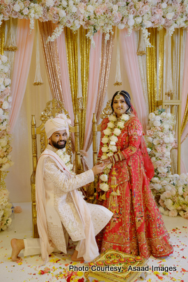 Ceremonial moment on wedding stage