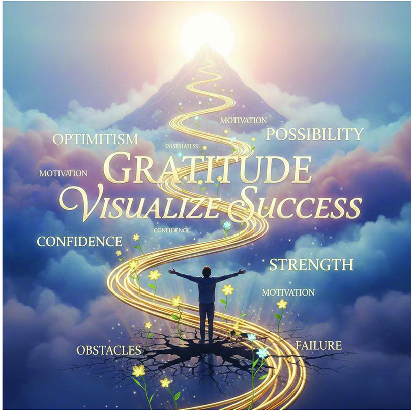 Gratitude and visualization pathway leading to success and personal growth 