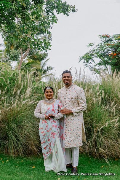 Indian bride and groom look gorgeous