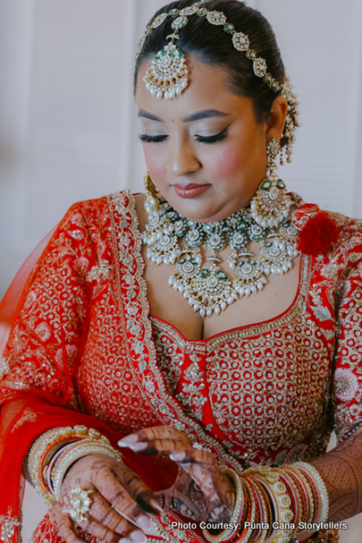 indian bride wearing chura