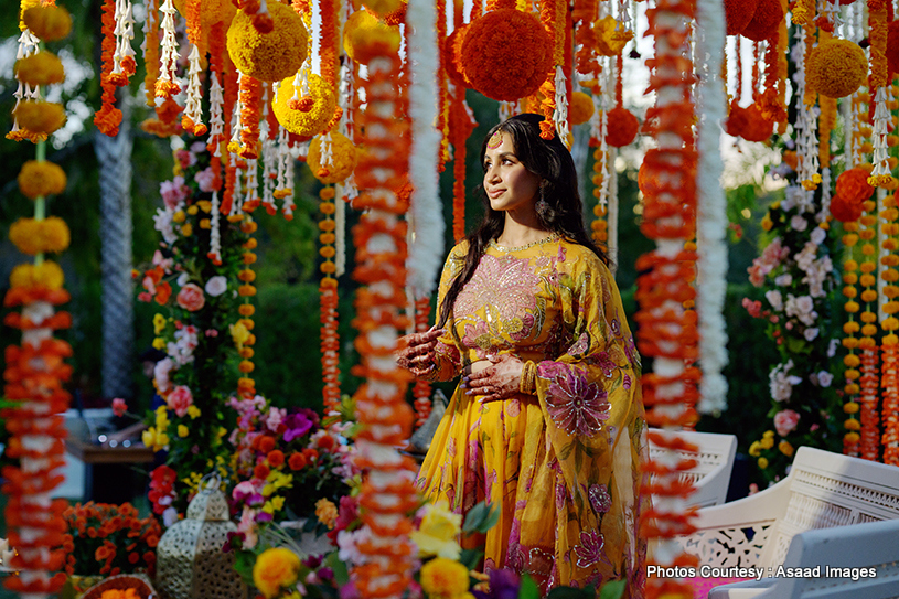 Indian bride is ready for haldi occasion 